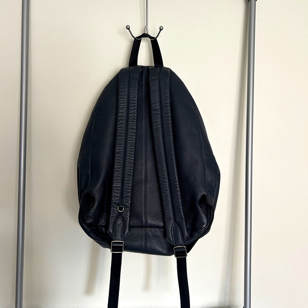 Coach Men’s Navy Blue Pebbled Leather Campus Backpack XL - Picture 3 of 6